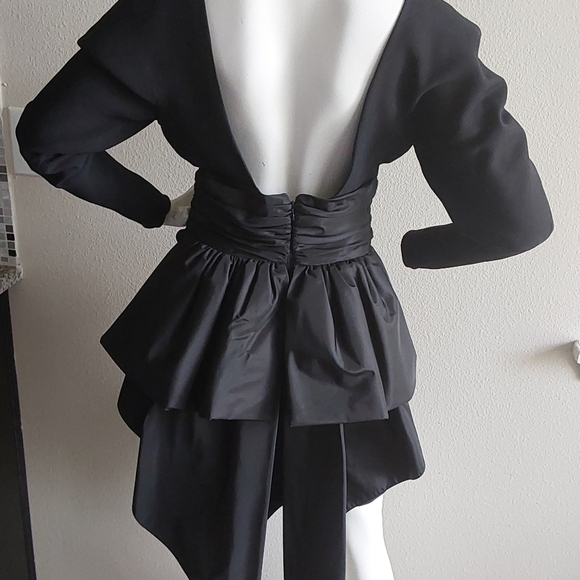 VINTAGE MOROCI BY ANTHONY MUTO TUXEDO LITTLE  BLACK DRESS SIZE 2 - Picture 8 of 10